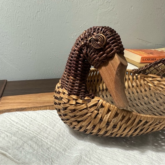 A Vintage Woven Duck Basket with Brown Eggs - Picture 4 of 8